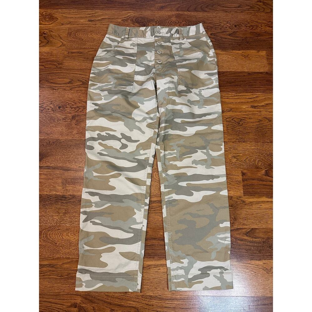 Rails Alder Straight Leg Camo Pants Women’s 28 Light Sage Casual Utility Chic